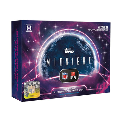 2026 Topps Midnight Football Hobby boks, produsentens produktbilde