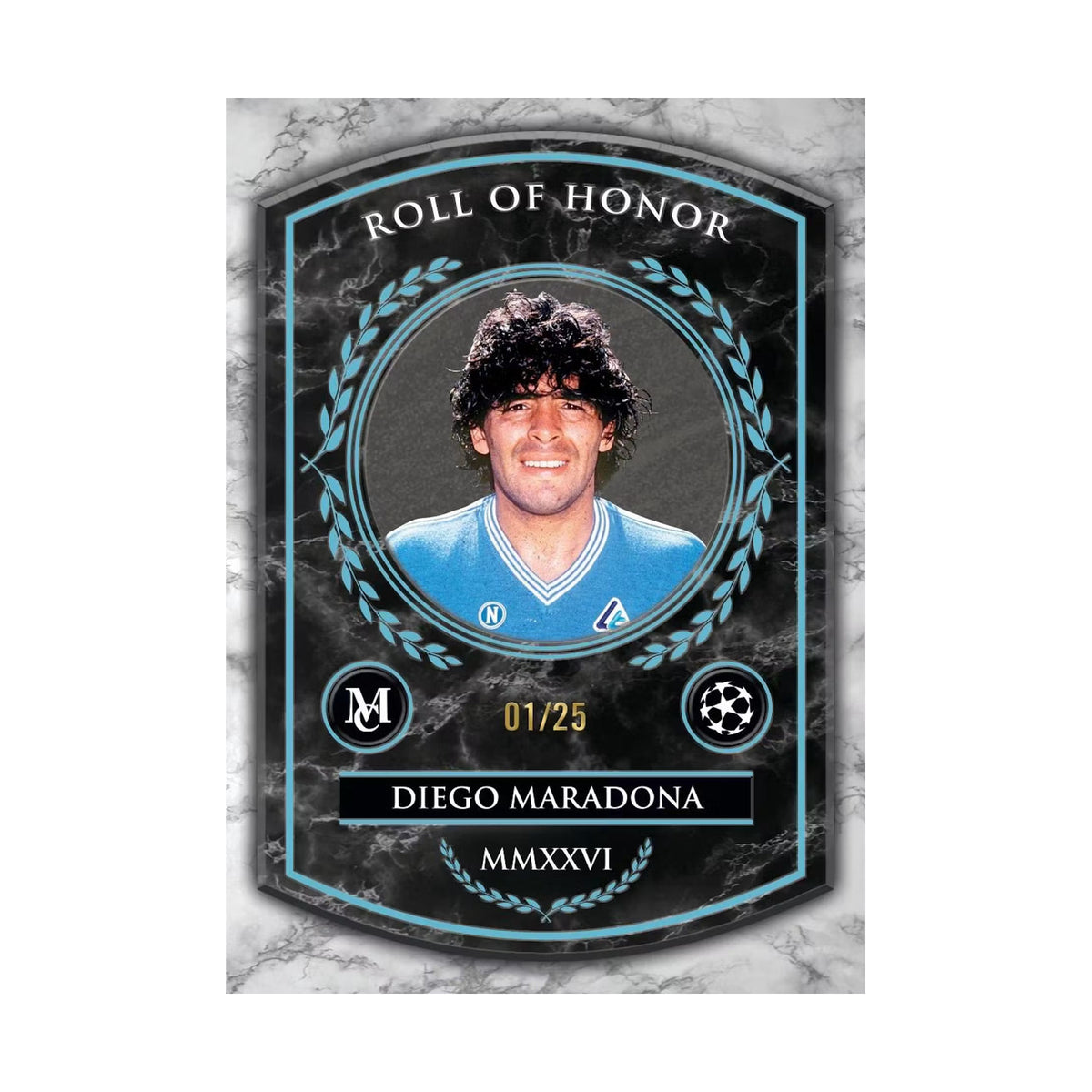 2025/26 Topps UEFA Museum Collection Soccer Hobbyboks korteksempel 2. Produsentens eksempel, ikke garantert innhold